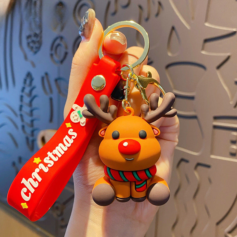 Wholesale Christmas Santa Claus Elk Figure Keychain